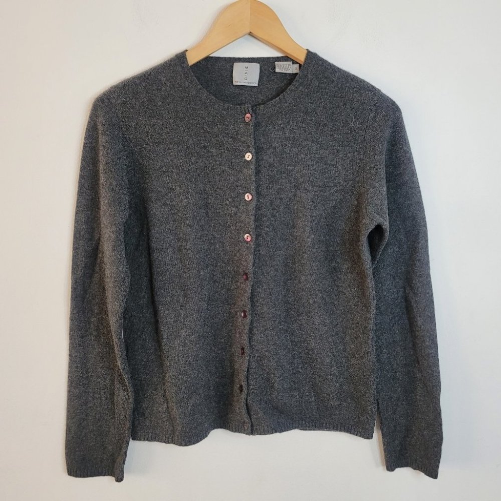 Mag 100% cashmere Grey Cardigan Sweater M